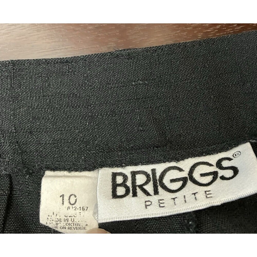Briggs Petite Womens Pleated Black Dress Pants Size 10 - Picture 2 of 7